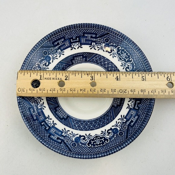 Churchill Blue Willow Saucer Only For Large Flat Cup England Georgian Shape - Picture 3 of 3